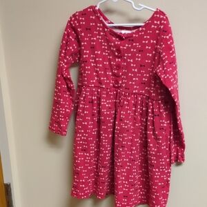 Hannah Red Bow Print Casual Kids Dress